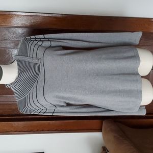 Willow Bay Gray Tight Knit Button Neck Long Sleeve Sweater Size L (14-16)